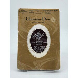 Christian Dior "The Sculpted Leg" Support Pantyhose Style 4494 Plum Brandy Sz 1